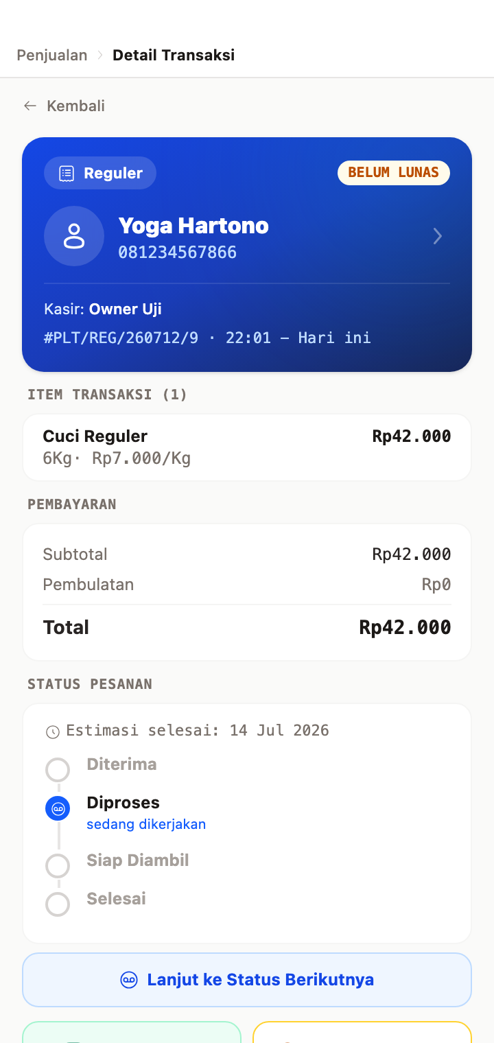 'Advance to Next Status' Button