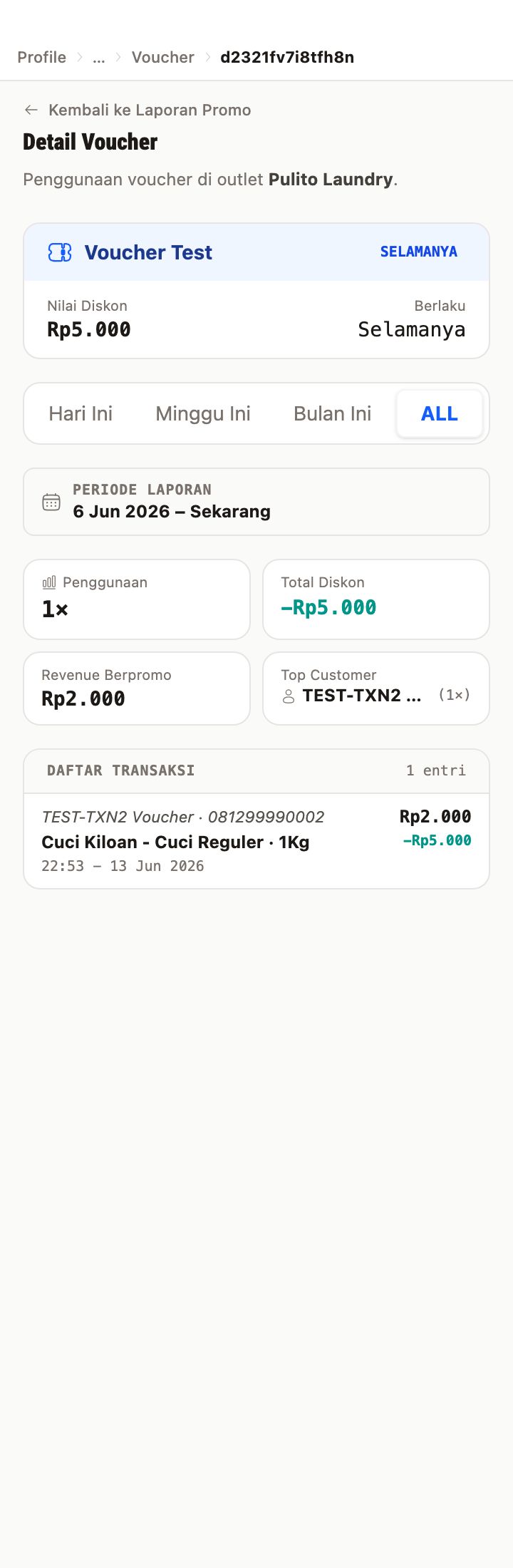 Per-Transaction Detail Log